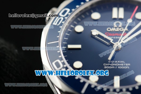 Omega Seamaster Diver 300 M Swiss ETA 2824 Automatic Stainless Steel Case/Bracelet with Ceramic Bezel Blue Dial - 1:1 Original - Click Image to Close