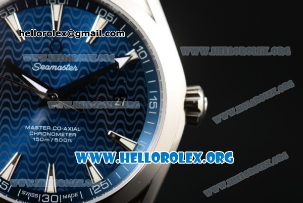 Omega Seamaster Aqua Terra 150M Clone Omega 8500 Automatic Stainless Steel Case/Bracelet with Blue Dial Silver Stick Markers (YF) - Click Image to Close