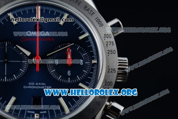 Omega Speedmaster'57 Chrono Clone Omega 9300 Automatic Steel Case with Blue Dial and Stainless Steel Bracelet (EF) - Click Image to Close