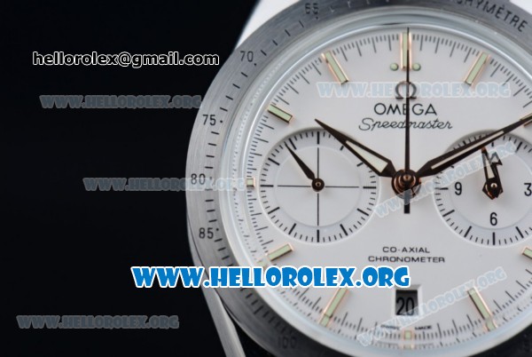 Omega Speedmaster'57 Chrono Clone Omega 9300 Automatic Steel Case with White Dial and Stainless Steel Bracelet (EF) - Click Image to Close