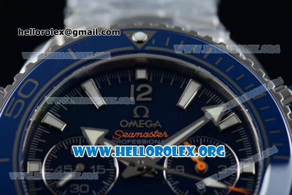 Omega Seamaster Planet Ocean Chrono Clone Omega 9300 Automatic Steel Case with Blue Dial and Stainless Steel Bracelet (EF) - Click Image to Close