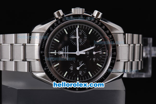 Omega Speedmaster Broad Arrow Automatic with Black Bezel and Dial - Click Image to Close