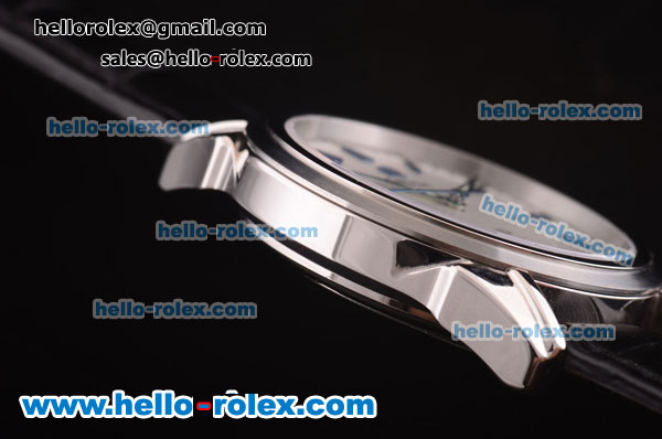 Omega DeVille Automatic Steel Case with Silver Dial and Blue Stick Markers - ETA Coating - Click Image to Close