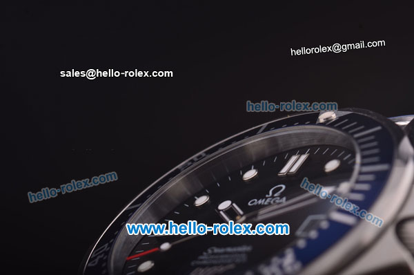 Omega Seamaster James Bond 007 Automatic Blue Bezel with Black Dial - Click Image to Close