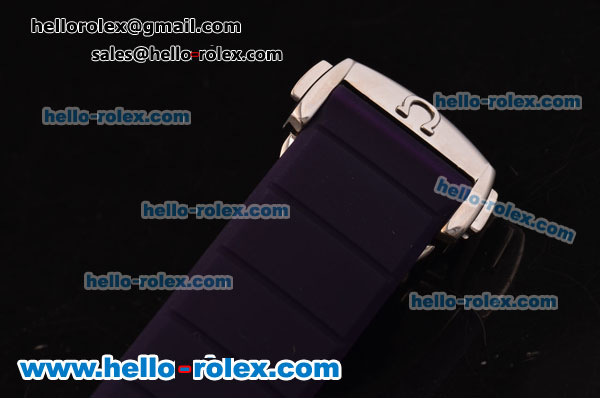 Omega Constellation Swiss ETA Quartz Steel Case with Purple Dial and Purple Rubber Strap - Click Image to Close