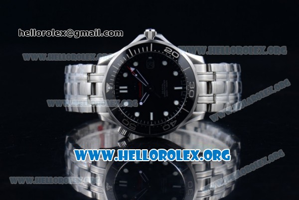 Omega Seamaster Diver 300 M Co-Axial Swiss ETA 2824 Automatic Steel Case with Ceramic Bezel and Black Dial Stick Markers (BP) - Click Image to Close