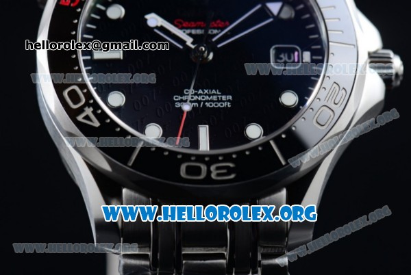 Omega Seamaster Diver 300M Co-Axial Swiss ETA 2824 Automatic Steel Case with Ceramic Bezel and Black Dial Stick Markers (BP) - Click Image to Close