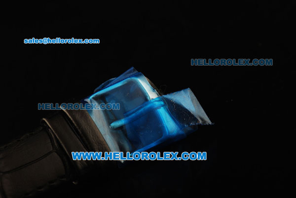 Omega Ladymatic Swiss ETA Quartz Steel Case with Diamond Bezel and Black Leather Strap - Click Image to Close