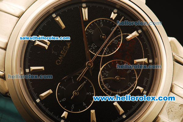 Omega De Ville Automatic Full Steel with Black Dial and Silver Stick Markers - Click Image to Close