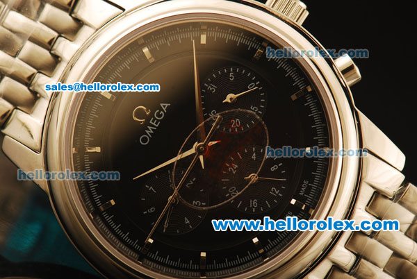 Omega De Ville Automatic Full Steel with Black Dial and Silver Markers - Click Image to Close