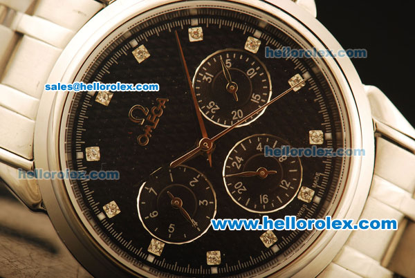 Omega De Ville Automatic Full Steel with Black Dial and Diamond Markers - Click Image to Close