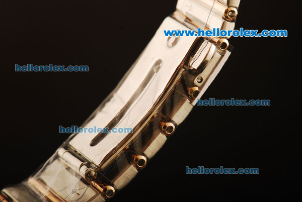Omega Constellation Swiss ETA 2836 Automatic Steel Case with Rose Gold Bezel and White Dial-Two Tone Strap - Click Image to Close