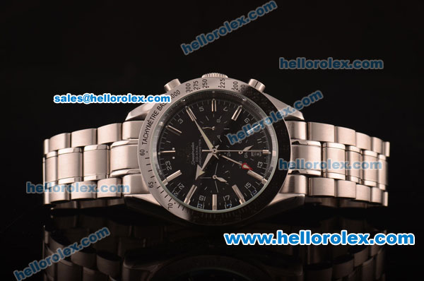 Omega Speedmaster Automatic Movement Silver Case wiht Black Dial and SSBand - Click Image to Close