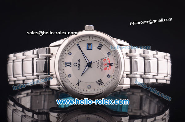 Omega De Ville Automatic Full Steel with White Dial - Click Image to Close