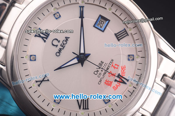 Omega De Ville Automatic Full Steel with White Dial - Click Image to Close