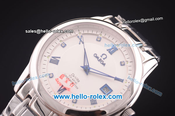 Omega De Ville Automatic Full Steel with White Dial - Click Image to Close