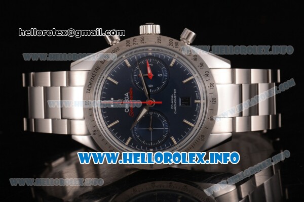 Omega Speedmaster'57 Chronograph Clone Omega 9300 Automatic Steel Case/Bracelet with Blue Dial and Stick Markers (EF) - Click Image to Close