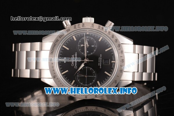 Omega Speedmaster'57 Chronograph Clone Omega 9300 Automatic Steel Case/Bracelet with Black Dial and Stick Markers (EF) - Click Image to Close
