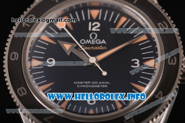 Omega Seamaster 300 Master Co-Axial Asia Automatic Steel Case with Black Dial Black&Gray Rubber Strap and Stick Markers - Click Image to Close
