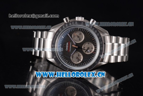 Omega Speedmaster Apollo 17 40th Anniversary Venus 7750 Manual Winding Stainless Steel Case/Bracelet with Grey Dial and Stick Markers (EF) - Click Image to Close