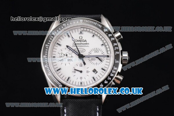 Omega Speedmaster Apollo 13 Silver Snoopy Award Limited Edition Chrono Swiss Valjoux 7750 Automatic Steel Case with White Dial Black leather Strap and Stick Markers (YF) - Click Image to Close