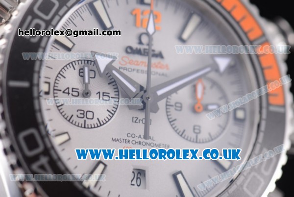 Omega Seamaster Planet Ocean 600M Master Chronometer Chronograph Clone Omega 9900 Automatic Steel Case with Grey Dial Stick Markers (EF) - Click Image to Close