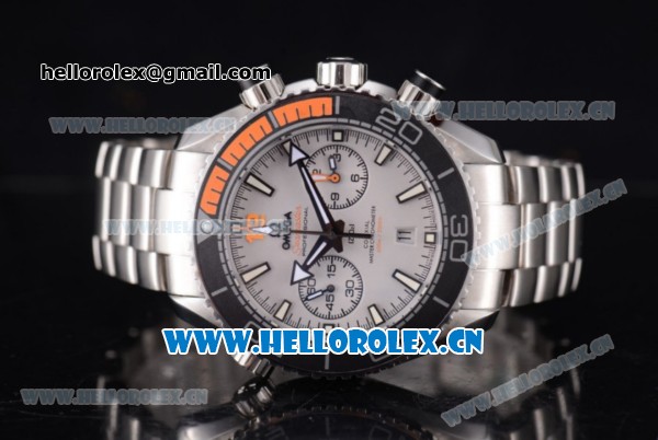 Omega Seamaster Planet Ocean 600M Master Chronometer Chronograph Clone Omega 9300 Automatic Stainless Steel Case/Bracelet with Grey Dial - 1:1 Original (EF) - Click Image to Close