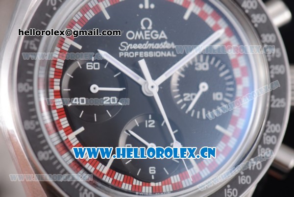 Omega Speedmaster Moonwatch Professional Copy Venus 75 Manual Winding Stainless Steel Case/Bracelet with Black Dial and Stick Markers (EF) - Click Image to Close