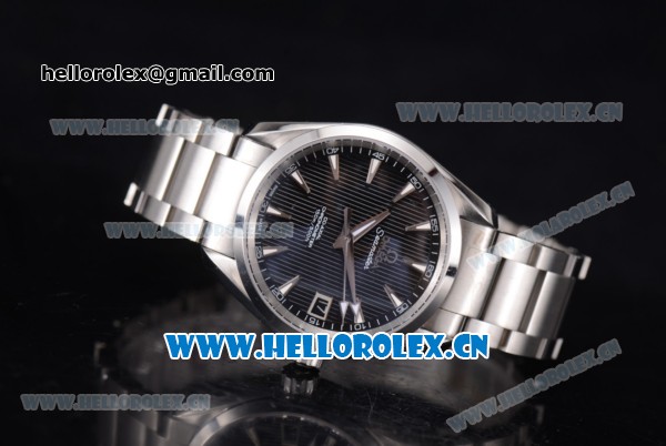 Omega Seamaster Aqua Terra 150 M Co-Axial Clone 8500 Automatic Steel Case/Bracelet with Black Dial and Stick Markers (EF) - Click Image to Close