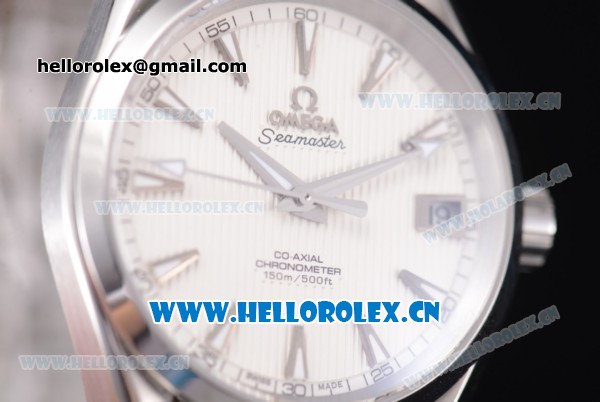 Omega Seamaster Aqua Terra 150 M Co-Axial Clone 8500 Automatic Steel Case/Bracelet with White Dial and Stick Markers (EF) - Click Image to Close