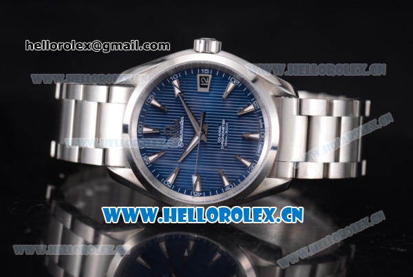 Omega Seamaster Aqua Terra 150 M Co-Axial Clone 8500 Automatic Steel Case/Bracelet with Blue Dial and Stick Markers (EF) - Click Image to Close