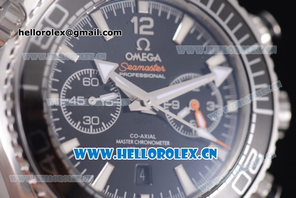 Omega Seamaster Planet Ocean Swiss Valjoux 7750 Automatic Stainless Steel Case /Bracelet with Black Dial and Stick Markers (EF) - Click Image to Close