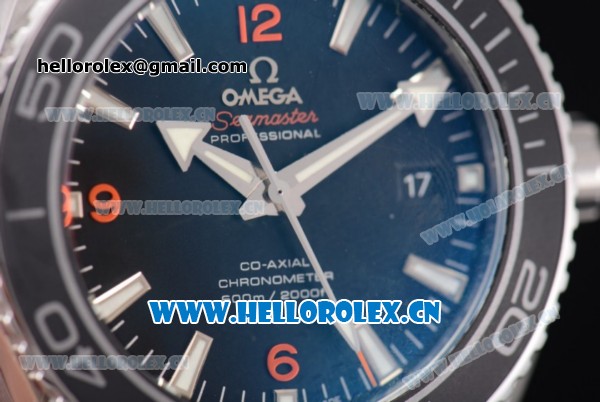 Omega Seamaster Planet Ocean Clone 8500 Automatic Steel Case/Bracelet with Black Dial Grey Bezel and Stick/Arabic Numeral Markers (BP) - Click Image to Close