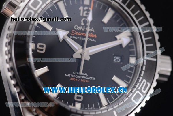 Omega Seamaster Planet Ocean Clone 8900 Automatic Steel Case with Black Dial Black Leather Strap and Stick/Arabic Numeral Markers (EF) - Click Image to Close