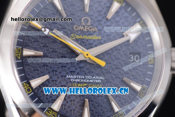 Omega Seamaster Aqua Terra 150 M Master Co-axial Clone Omega 8502 Automatic Steel Case with Blue Dial Blue Leather Strap and Stick/Arabic Numeral Markers - 1:1 Original (EF) - Click Image to Close