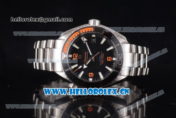 Omega Seamaster Planet Ocean 600M Co-Axial Master Chronometer Clone Omega 8900 Automatic Stainless Steel Case/Bracelet with Black Dial - 1:1 Original (KW) - Click Image to Close