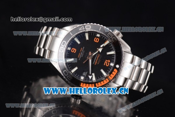 Omega Seamaster Planet Ocean 600M Co-Axial Master Chronometer Clone Omega 8900 Automatic Stainless Steel Case/Bracelet with Black Dial - 1:1 Original (KW) - Click Image to Close