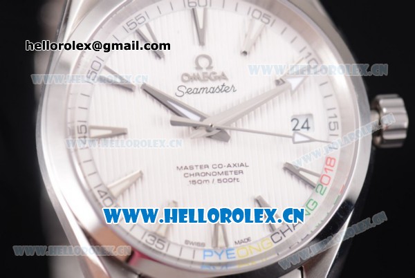 Omega Seamaster Aqua Terra 150 M Clone 8500 Automatic Stainless Steel Case/Bracelet with White Dial and Stick Markers (EF) - Click Image to Close