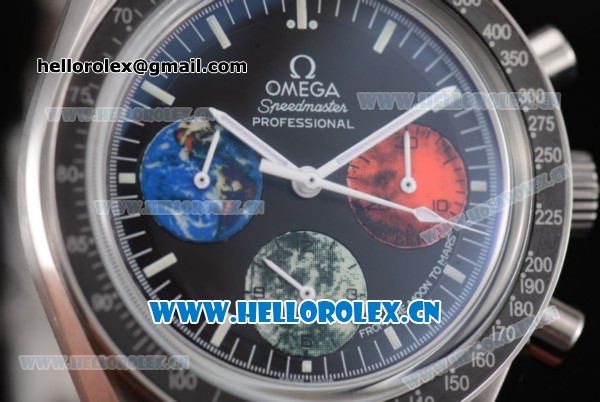 Omega Speedmaster From Moon To Mars Limited Edition SVenus 7750 Manual Winding Stainless Steel Case/Bracelet with Black Dial and Stick Markers (EF) - Click Image to Close