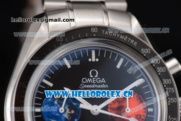 Omega Speedmaster From Moon To Mars Limited Edition SVenus 7750 Manual Winding Stainless Steel Case/Bracelet with Black Dial and Stick Markers (EF) - Click Image to Close