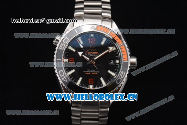 Omega Seamaster Planet Ocean 600M Clone Omega 8900 Automatic Stainless Steel Case/Bracelet with Black Dial and PVD Bezel (EF) - Click Image to Close