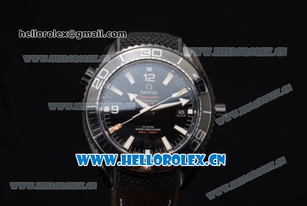 Omega Seamaster Planet Ocean 600M Clone Omega 8900 Automatic PVD Case with Black Dial and PVD Bezel Black Rubber Strap (EF) - Click Image to Close