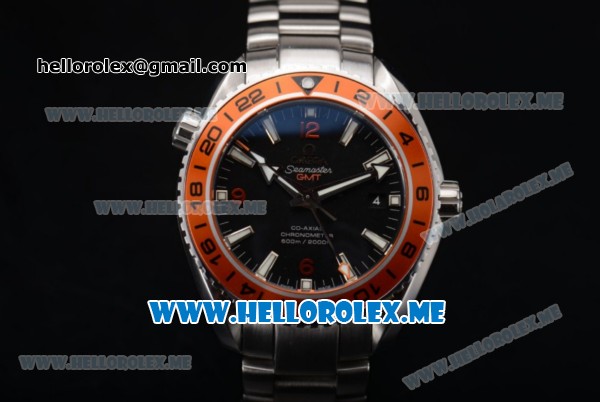 Omega Seamaster Planet Ocean Clone Omega 8906 Automatic Stainless Steel Case/Bracelet with Black Dial and PVD Bezel (BP) - Click Image to Close