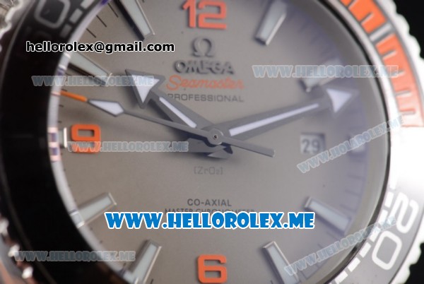 Omega Seamaster Planet Ocean 600M Clone Omega 8900 Automatic Stainless Steel Case/Bracelet with Grey Dial and Arabic Numeral/Stick Markers (BP) - Click Image to Close