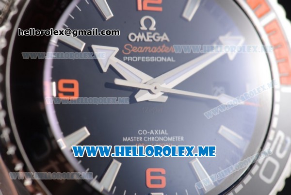 Omega Seamaster Planet Ocean 600M Clone Omega 8900 Automatic Stainless Steel Case/Bracelet with Black Dial and Orange Arabic Numeral Markers (BP) - Click Image to Close