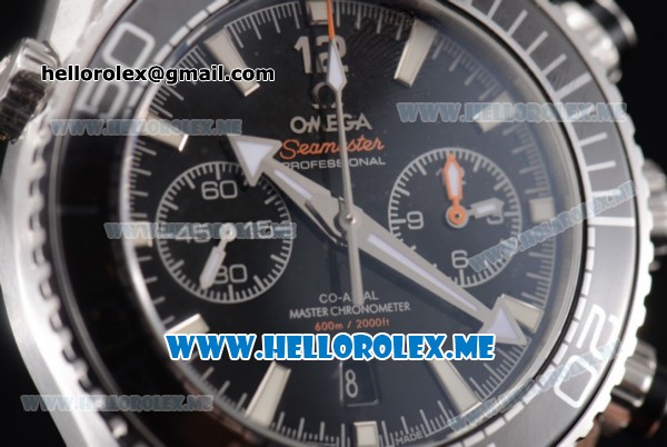 Omega Seamaster Planet Ocean Chronograph Swiss Valjoux 7750 Automatic Steel Case with Black Dial and Stick Markers Black/Blue Nylon Strap - 1:1 Original (EF) - Click Image to Close