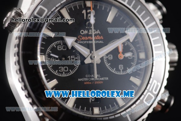 Omega Seamaster Planet Ocean Chronograph Swiss Valjoux 7750 Automatic Steel Case with Black Dial and Stick Markers Red/Black Nylon Strap (EF) - Click Image to Close
