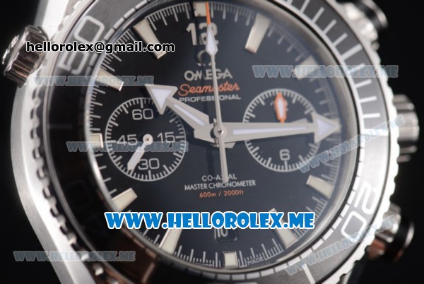 Omega Seamaster Planet Ocean Chronograph Swiss Valjoux 7750 Automatic Steel Case with Black Dial and Stick Markers Black/Red Nylon Strap (EF) - Click Image to Close