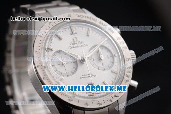 Omega Speedmaster'57 Co-Axial Clone Omega 9300 Automatic Steel Case/Bracelet with White Dial and Stick Markers (EF) - Click Image to Close