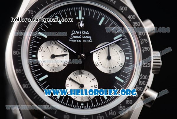 Omega Speedmaster Copy Venus 75 Manual Winding Stainless Steel Case/Bracelet with Black Dial and Stick Markers Silver Subdials (EF) - Click Image to Close